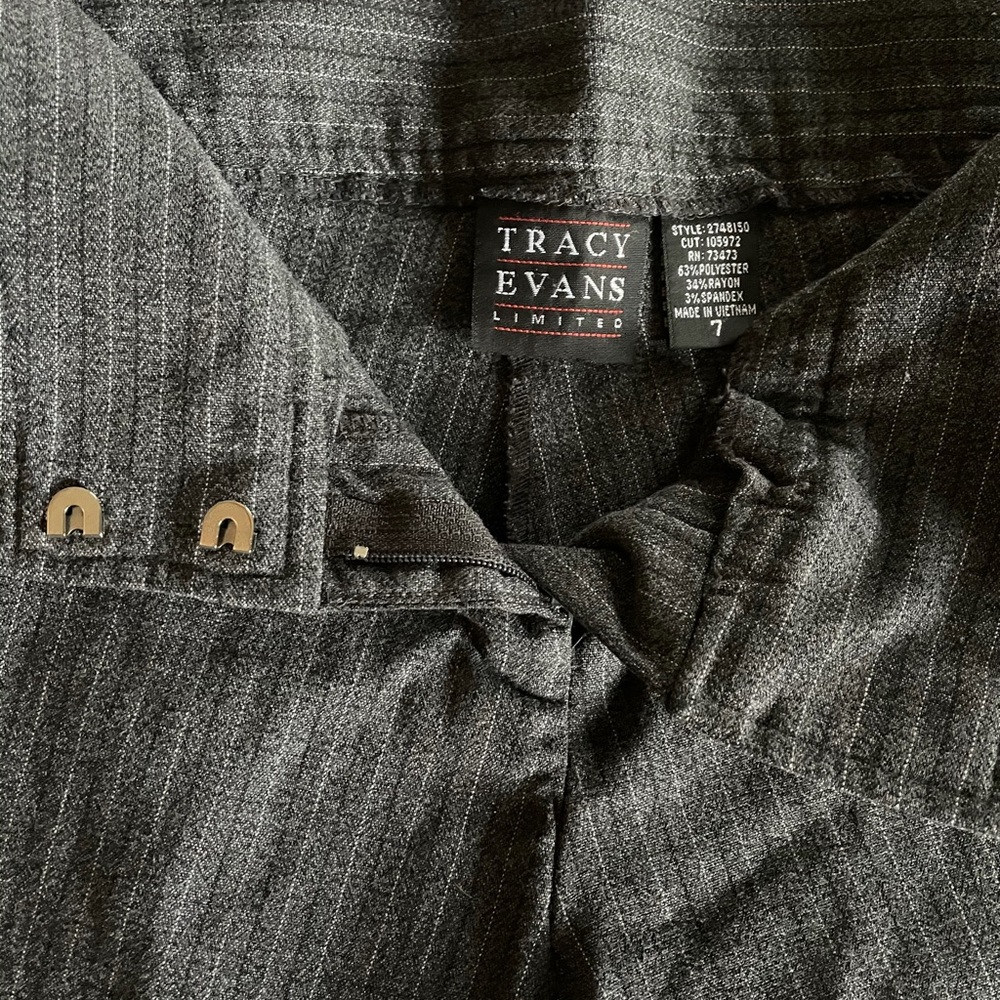 Grey pin stripe slacks